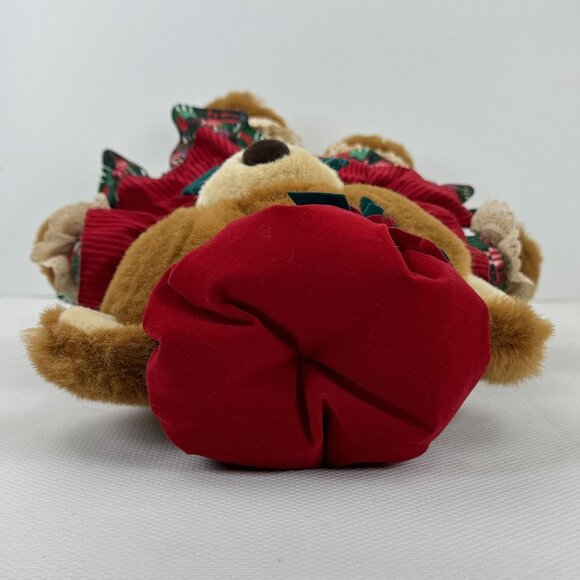 Vintage 1994 Kmart Teddy Bear Lane Christmas Bear In Holiday Dress Hat Bow 18" - Picture 7 of 13